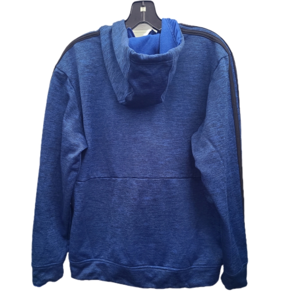 ADIDAS MEN'S BLUE ZIP FRONT HOODIE SIZE LARGE - Picture 5 of 5